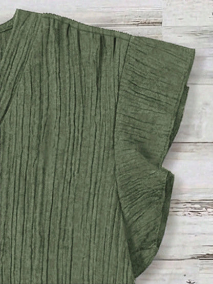 LUNE Casual Minimalist Green Plus Size Shirt, Suitable For Summer