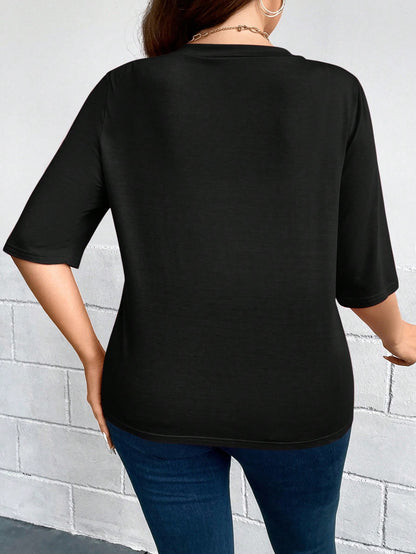 LUNE Plus Size Fall Women Clothes Leopard Print 3/4 Sleeve Everyday Casual Bomber Jacket Back To School Clothes For Autumn & Winter