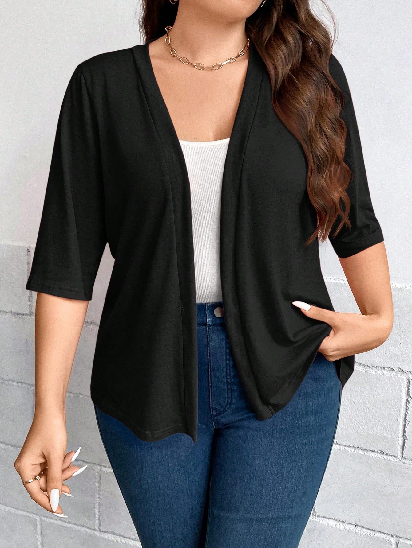 LUNE Plus Size Fall Women Clothes Leopard Print 3/4 Sleeve Everyday Casual Bomber Jacket Back To School Clothes For Autumn & Winter