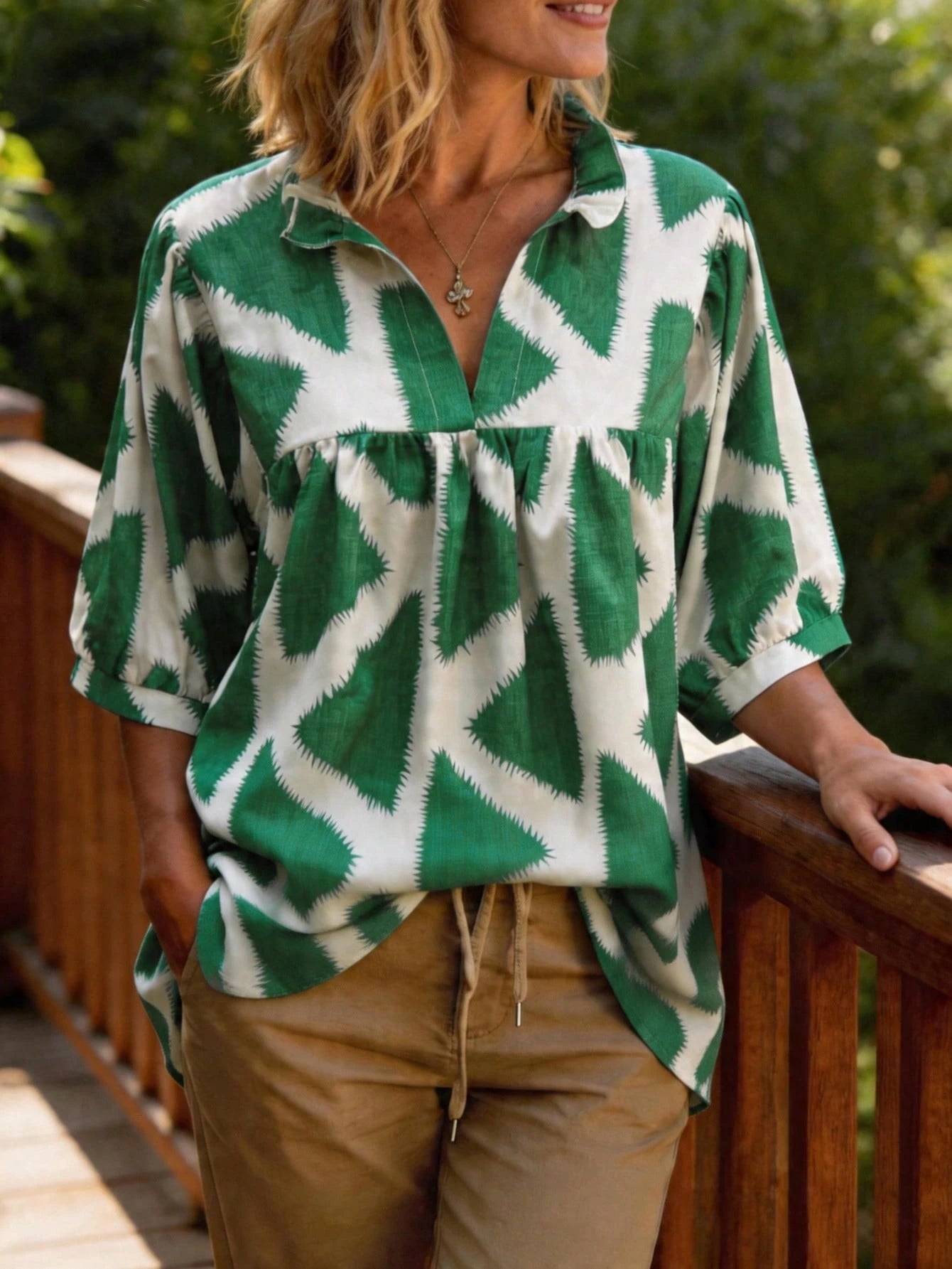 LUNE Women's Casual Patchwork Color Versatile Daily Wear Shirt