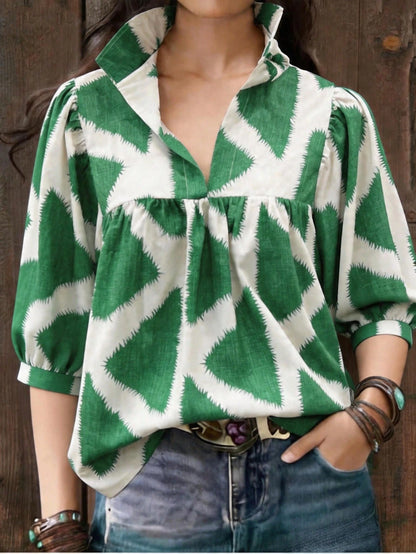 LUNE Women's Casual Patchwork Color Versatile Daily Wear Shirt