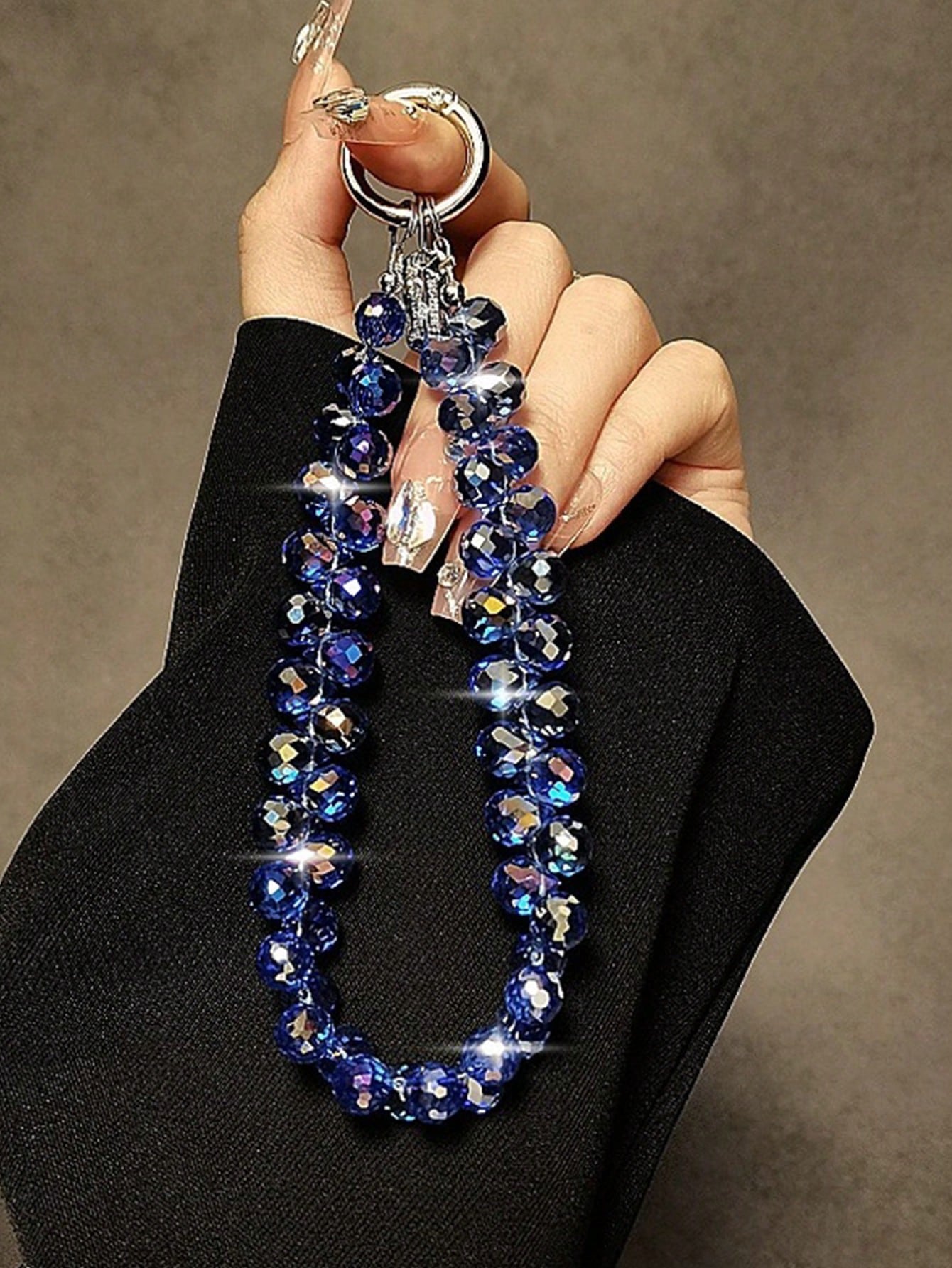 Luxury Crystal Beaded Keychain, With Keyring, Suitable For Hanging On Phones, Bags And More Gifts For Mother, Family, Friends, Birthday, Holiday Phone Charm, Phone Chain