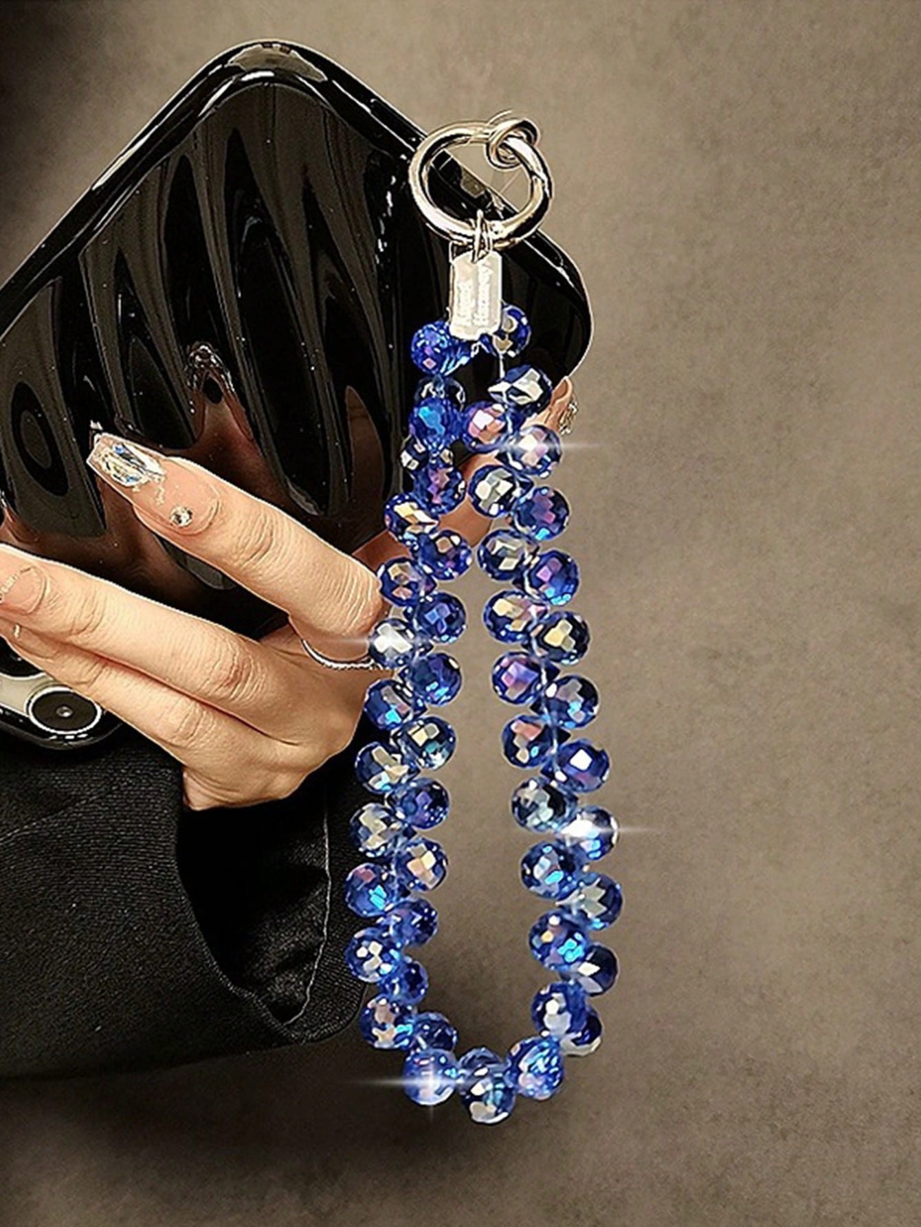 Luxury Crystal Beaded Keychain, With Keyring, Suitable For Hanging On Phones, Bags And More Gifts For Mother, Family, Friends, Birthday, Holiday Phone Charm, Phone Chain