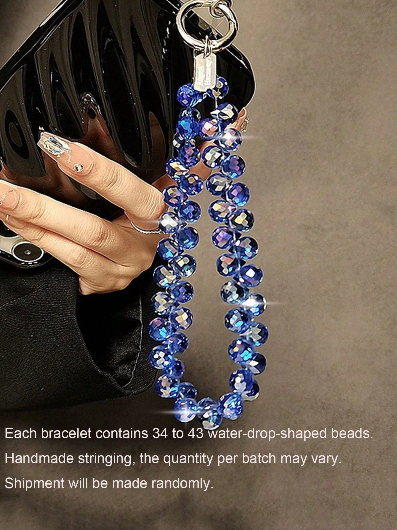 Luxury Crystal Beaded Keychain, With Keyring, Suitable For Hanging On Phones, Bags And More Gifts For Mother, Family, Friends, Birthday, Holiday Phone Charm, Phone Chain