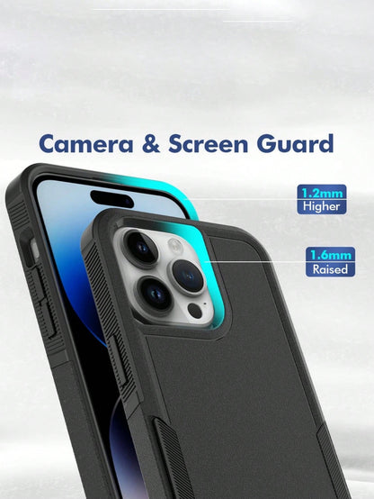 Luxury Dual-Layer Protective Phone Case, Compatible With IPhone 17/16/11/12/13/14/15 Pro Max Plus/16E/17 Air, Hard Plastic Shockproof Frame Back Cover