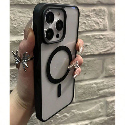 Luxury Magnetic Style Basic Phone Case 1 Piece Macaron Color Magnetic Phone Case Compatible With Iphone Series Does Not Yellow Waterproof Shockproof Anti-Fall Scratch Resistant Spring