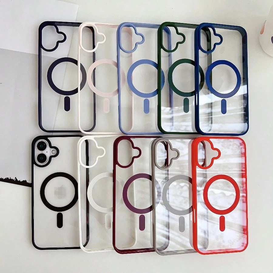 Luxury Magnetic Style Basic Phone Case 1 Piece Macaron Color Magnetic Phone Case Compatible With Iphone Series Does Not Yellow Waterproof Shockproof Anti-Fall Scratch Resistant Spring