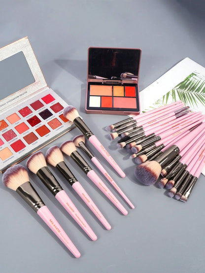 MAANGE 30pcs Professional Makeup Brush Set With Velvet Bag, Makeup Tools With Soft Brush Hair For Easy Carrying,Foundation Brush,Eye Shadow Brush,Blending Brush,Eyebrow Brush,Brush Set For Travel,Trav