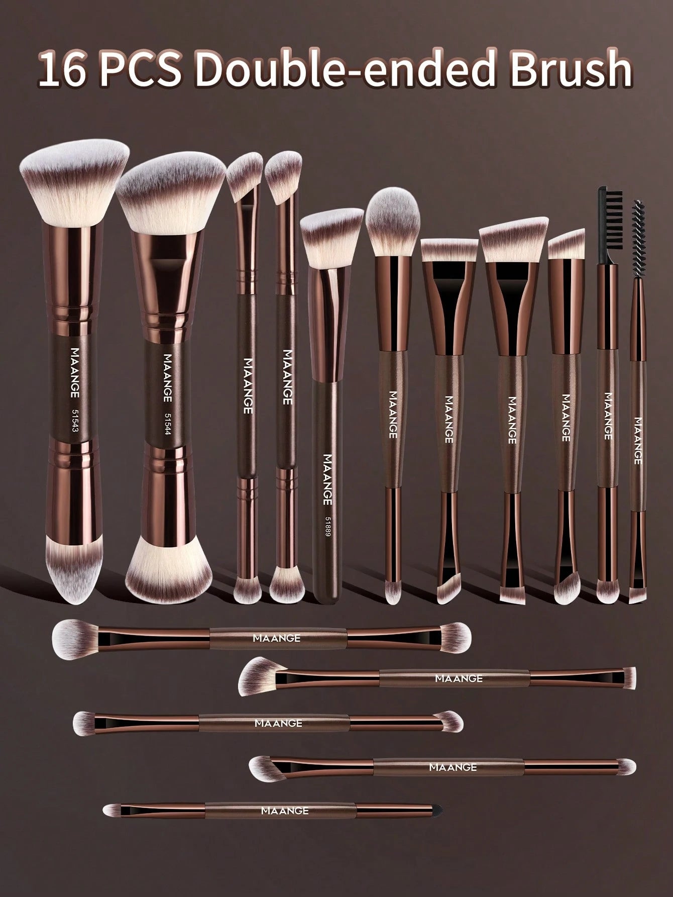 MAANGE 4/5/6/7/8/16/17pcs Professional Aluminum Makeup Brush Set, Includes Soft High-Quality Synthetic Hair Makeup Brushes, Foundation Brush, Powder Brush, Blush Brush, Concealer Brush, Contour Brush