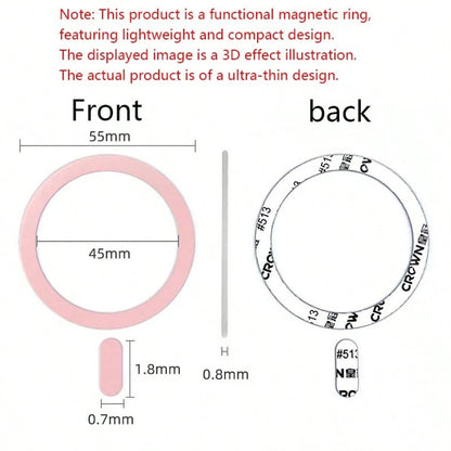 MagneGrip Pro Series: Universal Ultra-Thin Magnetic Sticker Set, Suitable For Wireless Charging| Strong Magnetic Attachment Accessories For Car Dashboard, AC Vent, Home & Office| Metal Ring Phone Ho