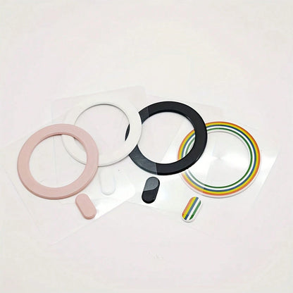 MagneGrip Pro Series: Universal Ultra-Thin Magnetic Sticker Set, Suitable For Wireless Charging| Strong Magnetic Attachment Accessories For Car Dashboard, AC Vent, Home & Office| Metal Ring Phone Ho