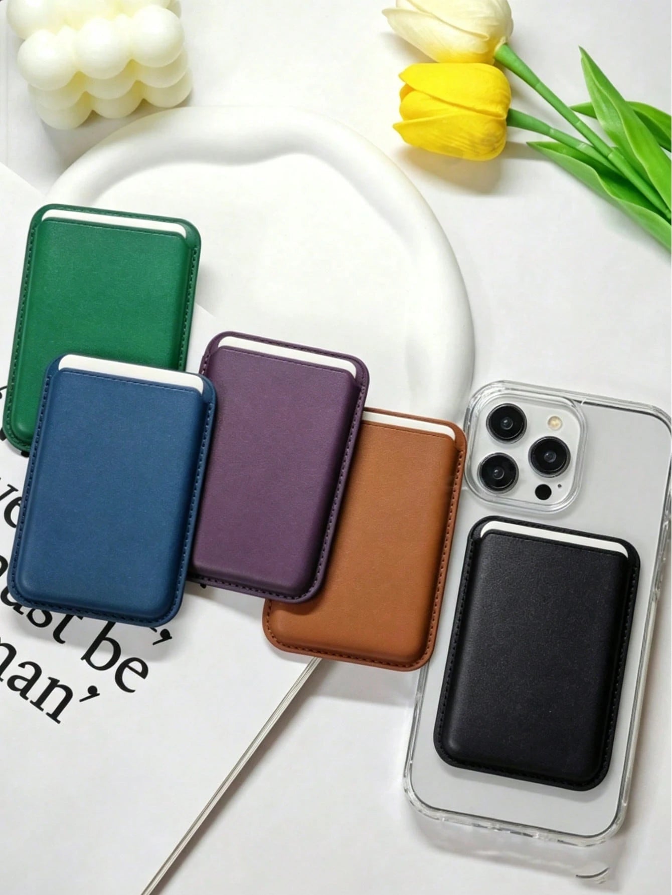 Magnetic Wallet Case Compatible With IPhone 12 13 14 15 16 17 Pro Max Plus Mini, Magnetic Card Holder Accessories