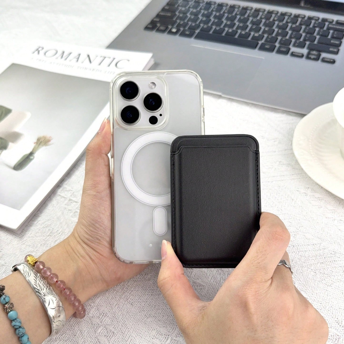 Magnetic Wallet Case Compatible With IPhone 12 13 14 15 16 17 Pro Max Plus Mini, Magnetic Card Holder Accessories