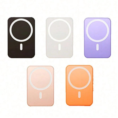 Magnetic Wireless Power Bank 5000mAh Qi2 Certified 15W Fast Charging| Ultra-Thin Portable Charger Compatible With IOS 17/16/15/14/13/12 Series Phones & Android Devices| Stylish Multicolor Mini Batte