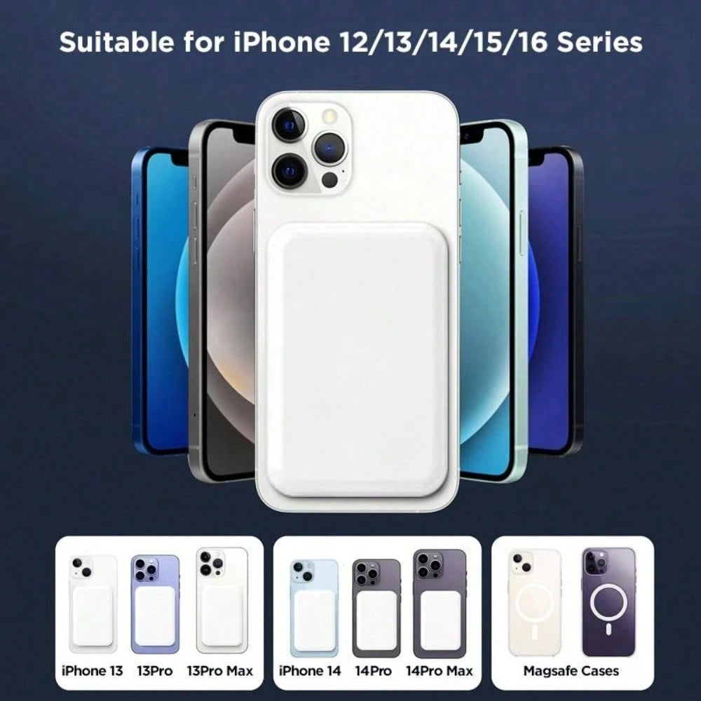 Magnetic Wireless Power Bank 5000mAh Qi2 Certified 15W Fast Charging| Ultra-Thin Portable Charger Compatible With IOS 17/16/15/14/13/12 Series Phones & Android Devices| Stylish Multicolor Mini Batte