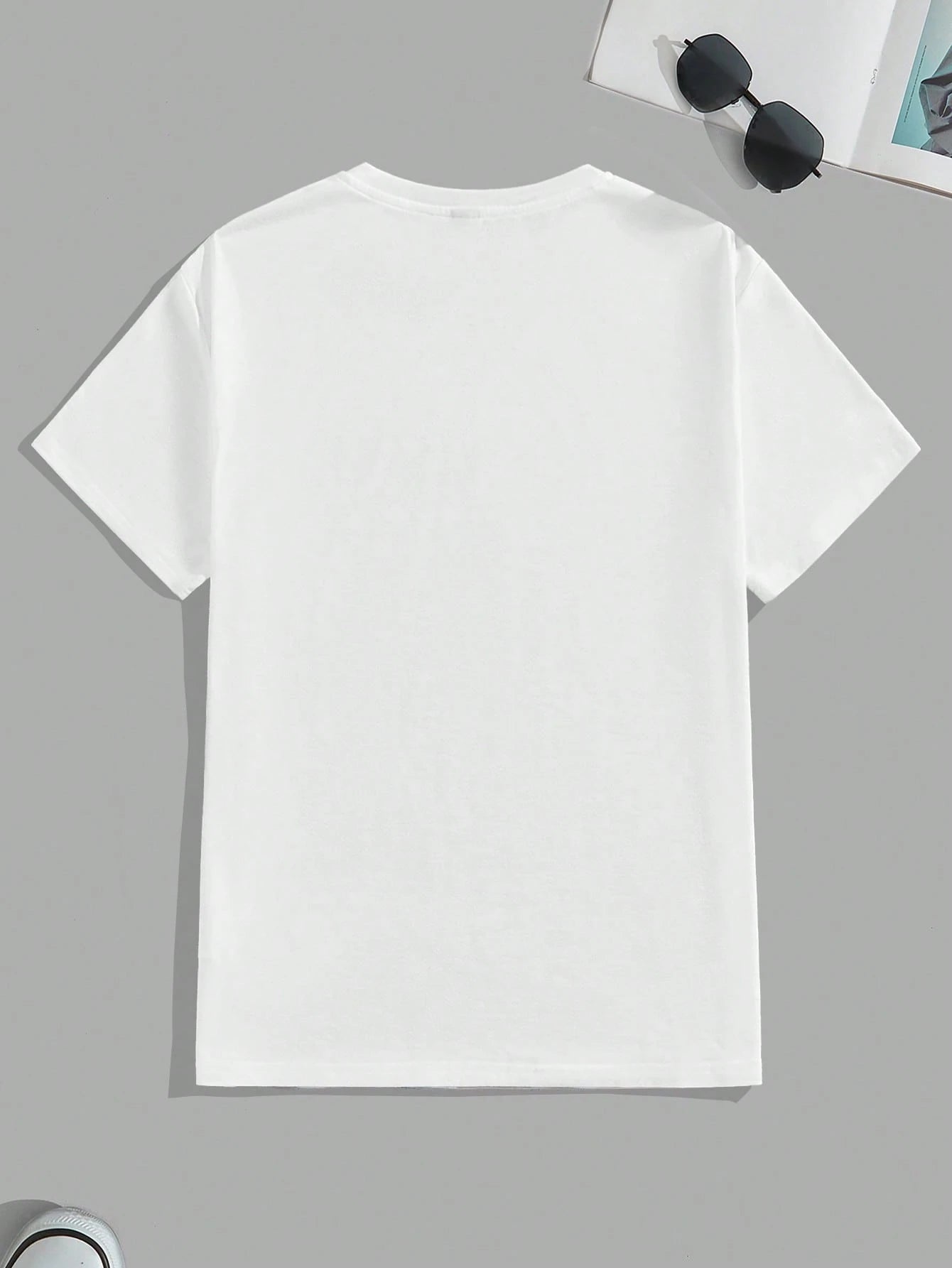 Manfinity Joysei Men's Summer White Floral Oversized T-Shirt,Japanese Sakura Cherry Blossom Branch Graphic Print Kanji Letter Crew Neck Short Sleeve City Break Tee