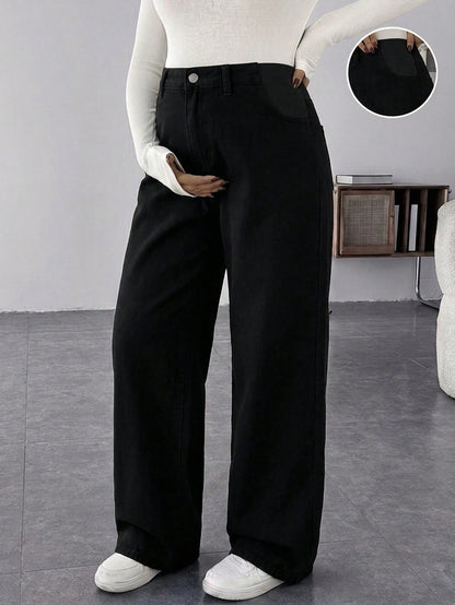 Maternity Casual Loose Baggy Jeans Casual Loose Women's Straight Jeans Thanksgiving