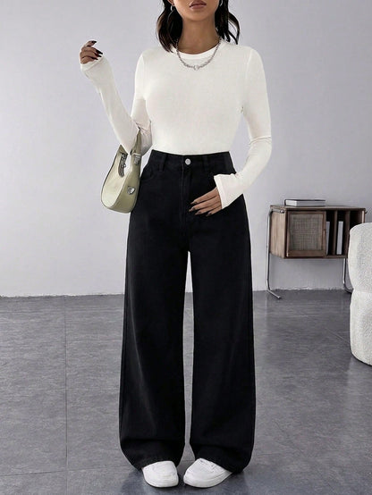 Maternity Casual Loose Baggy Jeans Casual Loose Women's Straight Jeans Thanksgiving