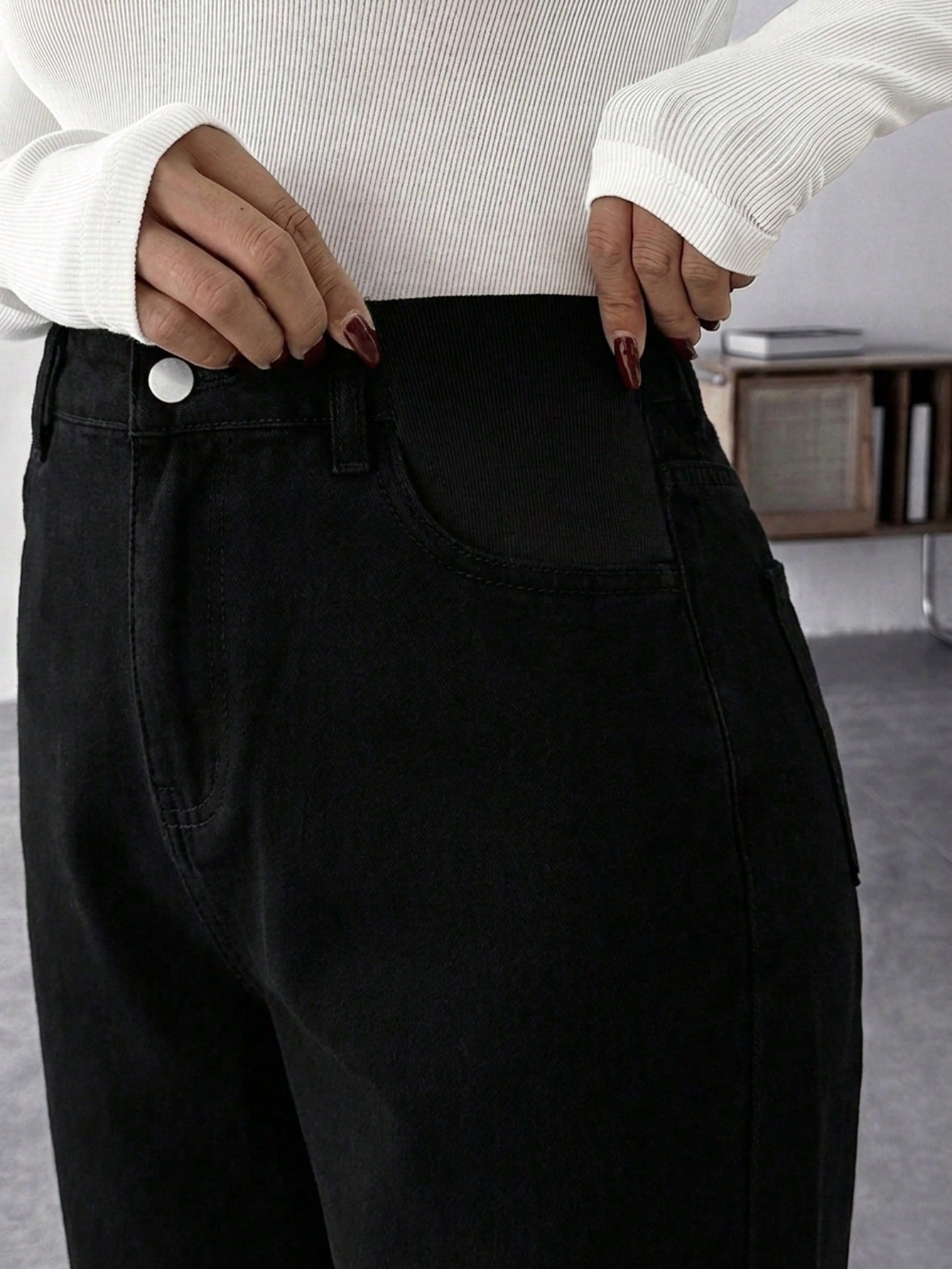 Maternity Casual Loose Baggy Jeans Casual Loose Women's Straight Jeans Thanksgiving