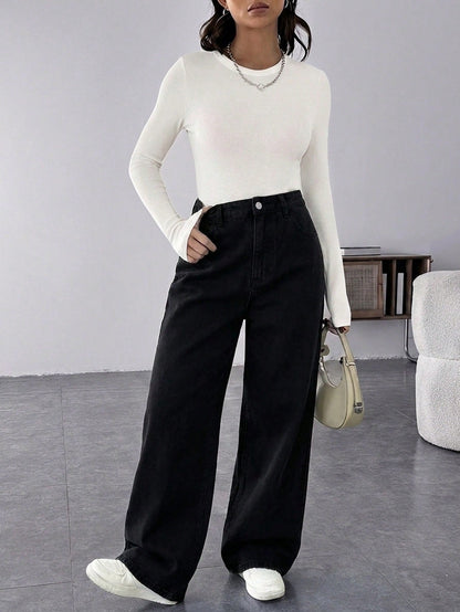 Maternity Casual Loose Baggy Jeans Casual Loose Women's Straight Jeans Thanksgiving