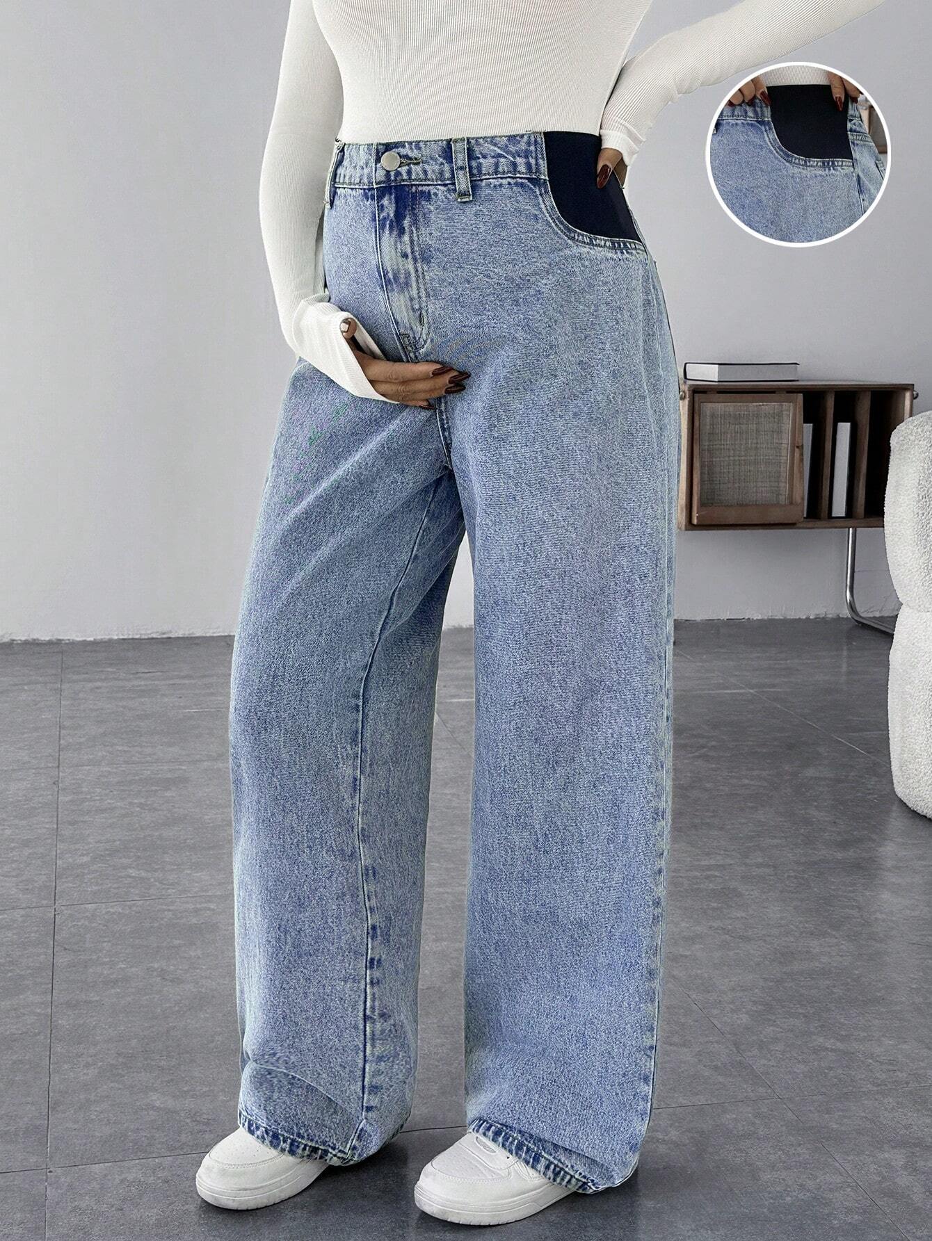 Maternity Casual Loose Baggy Jeans Casual Loose Women's Straight Jeans Thanksgiving