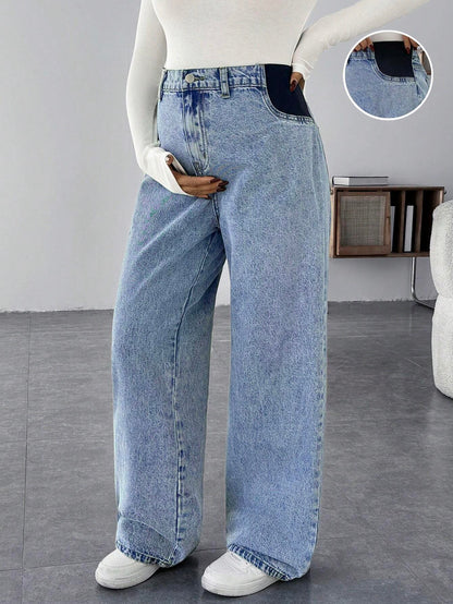 Maternity Casual Loose Baggy Jeans Casual Loose Women's Straight Jeans Thanksgiving
