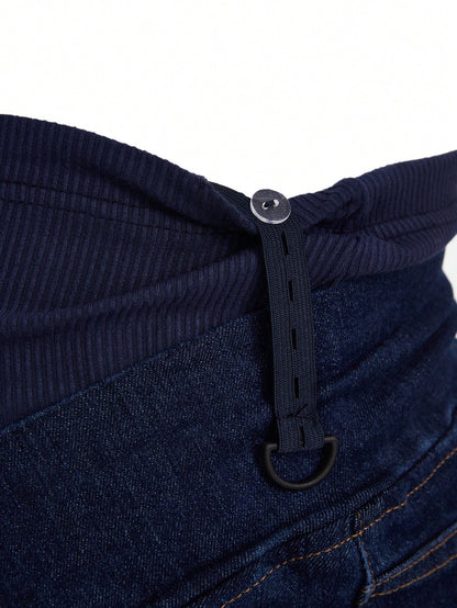 Maternity Jeans Adjustable Waistband Pocket Casual Business Casual Flare Jeans Going Out Gender Reveal Work Outfits For Women Travel Clothes Navy Blue