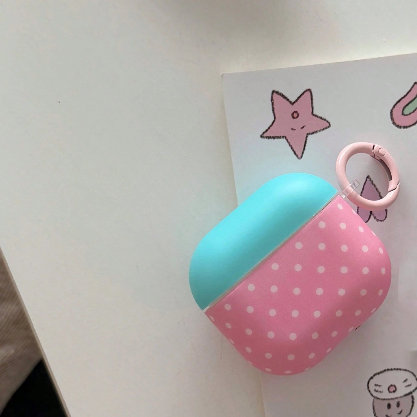 Matte Blue-Green Lid Polka Dot With Hanging Ring Earphone Case Compatible With AirPods Pro 3 Protective Cover Pro 2 Cute Apple 4 Minimalist 3 New 1/2 Generation Girls Earphone Case Protective Cover
