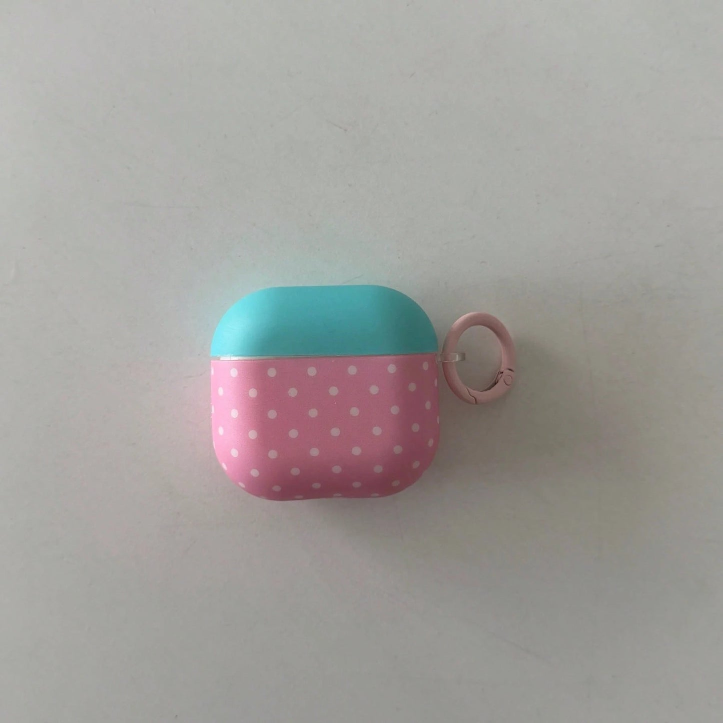Matte Blue-Green Lid Polka Dot With Hanging Ring Earphone Case Compatible With AirPods Pro 3 Protective Cover Pro 2 Cute Apple 4 Minimalist 3 New 1/2 Generation Girls Earphone Case Protective Cover