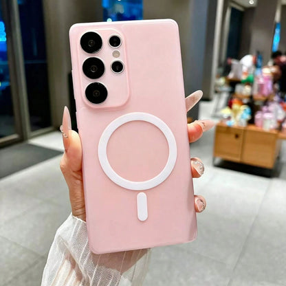 Matte Skin-Feel Magnetic Phone Case For Galaxy S26 Ultra S25 Ultra S24 Ultra S25 FE Frosted Slim Back Cover Minimalist Sleek Case For Galaxy A56 A36 A07 A17 A37 A57