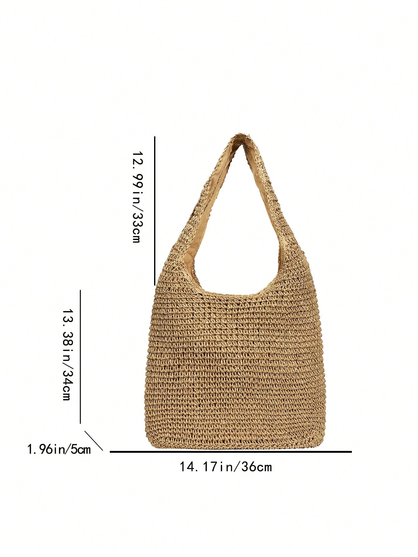 Medium Solid Color Double Handle,Perfect For Summer Travel Vacation, Straw Purse, Straw Beach Bag, Beach Necessities, Beach Essentials,Beach Stuff & Summer EssentialsSchool Bag,Large Capacity,Lightwei