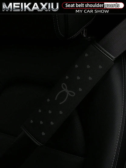MEIKAXIU 1 Piece Or 2 Pieces Of Foam-Foam Three-Dimensional Heart-Shaped Bowknot Car Seat Protector Cover For Seat Belt Decoration For Car Interior Decoration Items