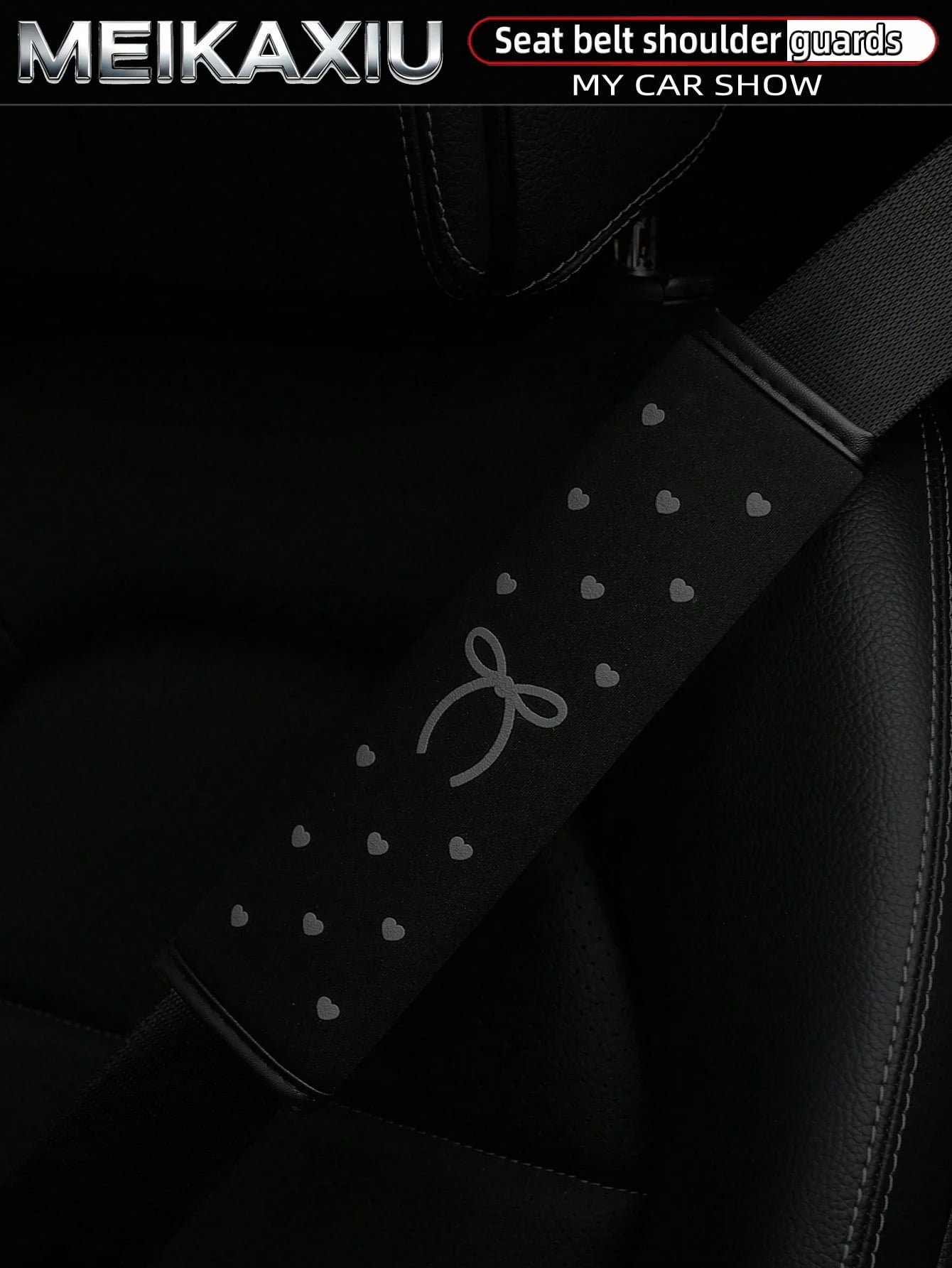 MEIKAXIU 1 Piece Or 2 Pieces Of Foam-Foam Three-Dimensional Heart-Shaped Bowknot Car Seat Protector Cover For Seat Belt Decoration For Car Interior Decoration Items