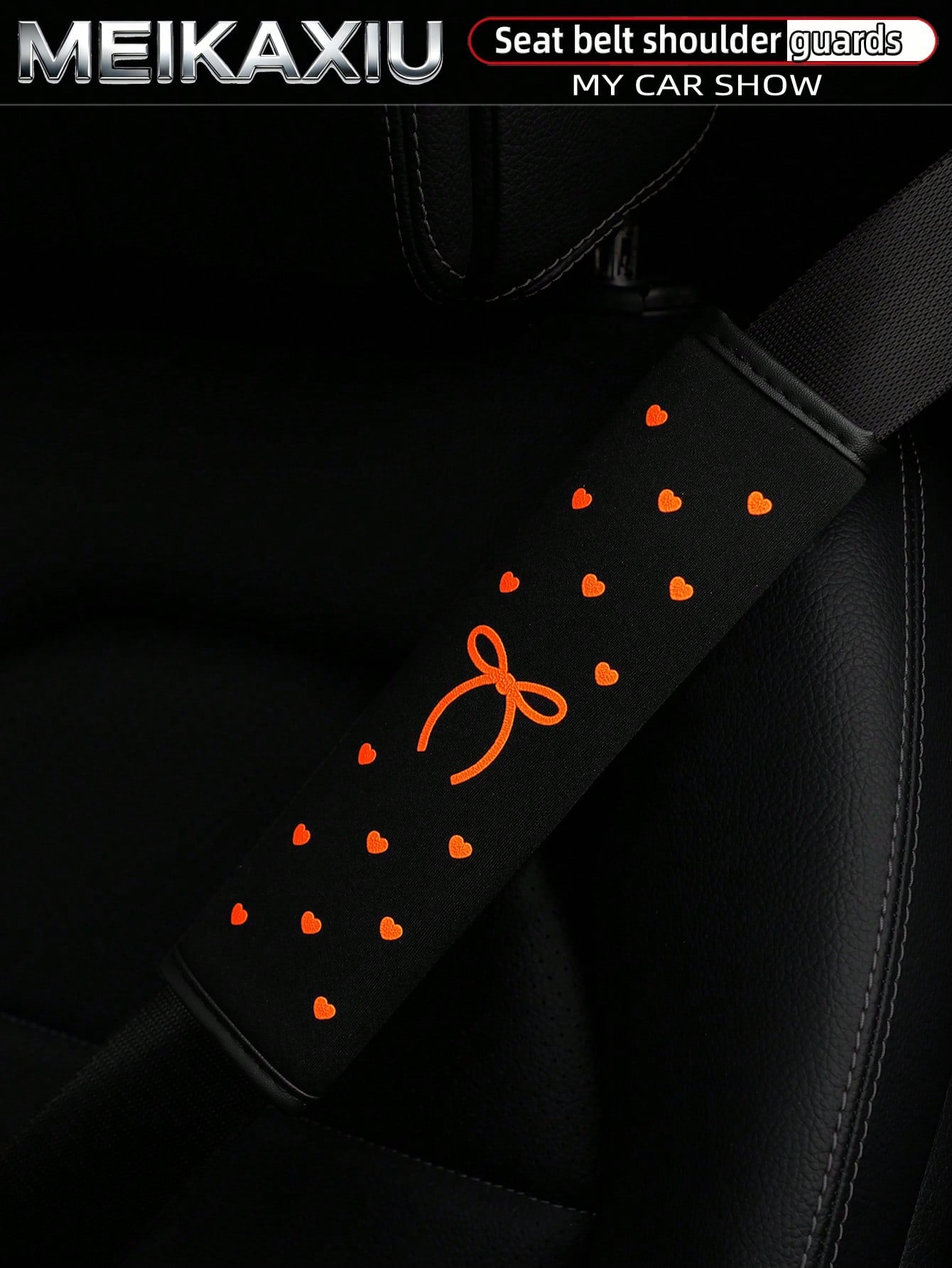 MEIKAXIU 1 Piece Or 2 Pieces Of Foam-Foam Three-Dimensional Heart-Shaped Bowknot Car Seat Protector Cover For Seat Belt Decoration For Car Interior Decoration Items