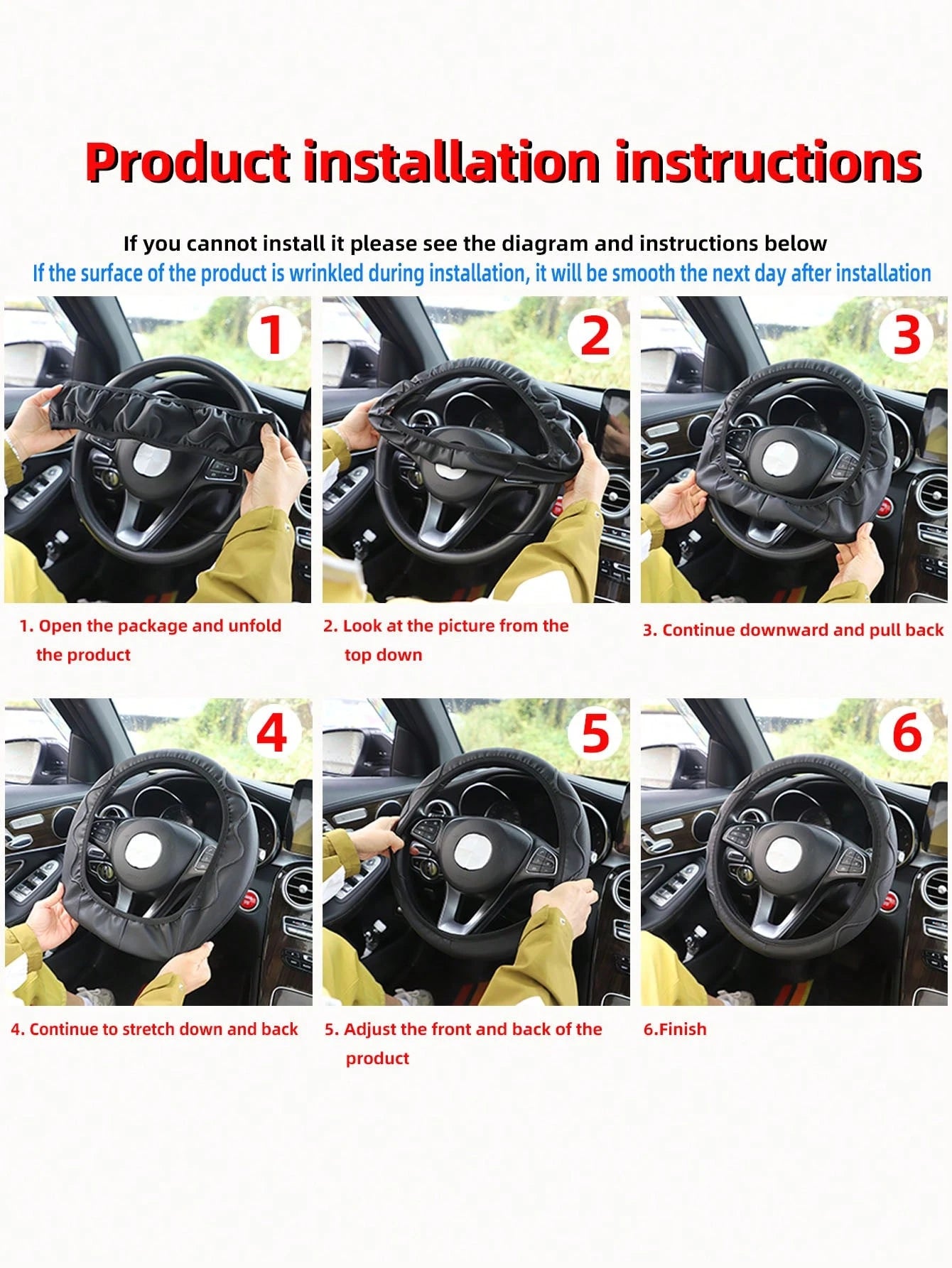 MEIKAXIU 1pc Colorful Striped Leather Car Steering Wheel Cover With Anti-Slip & Sweat Absorbent Properties, Suitable For 14.1-15inch Car Steering Wheel, Unisex