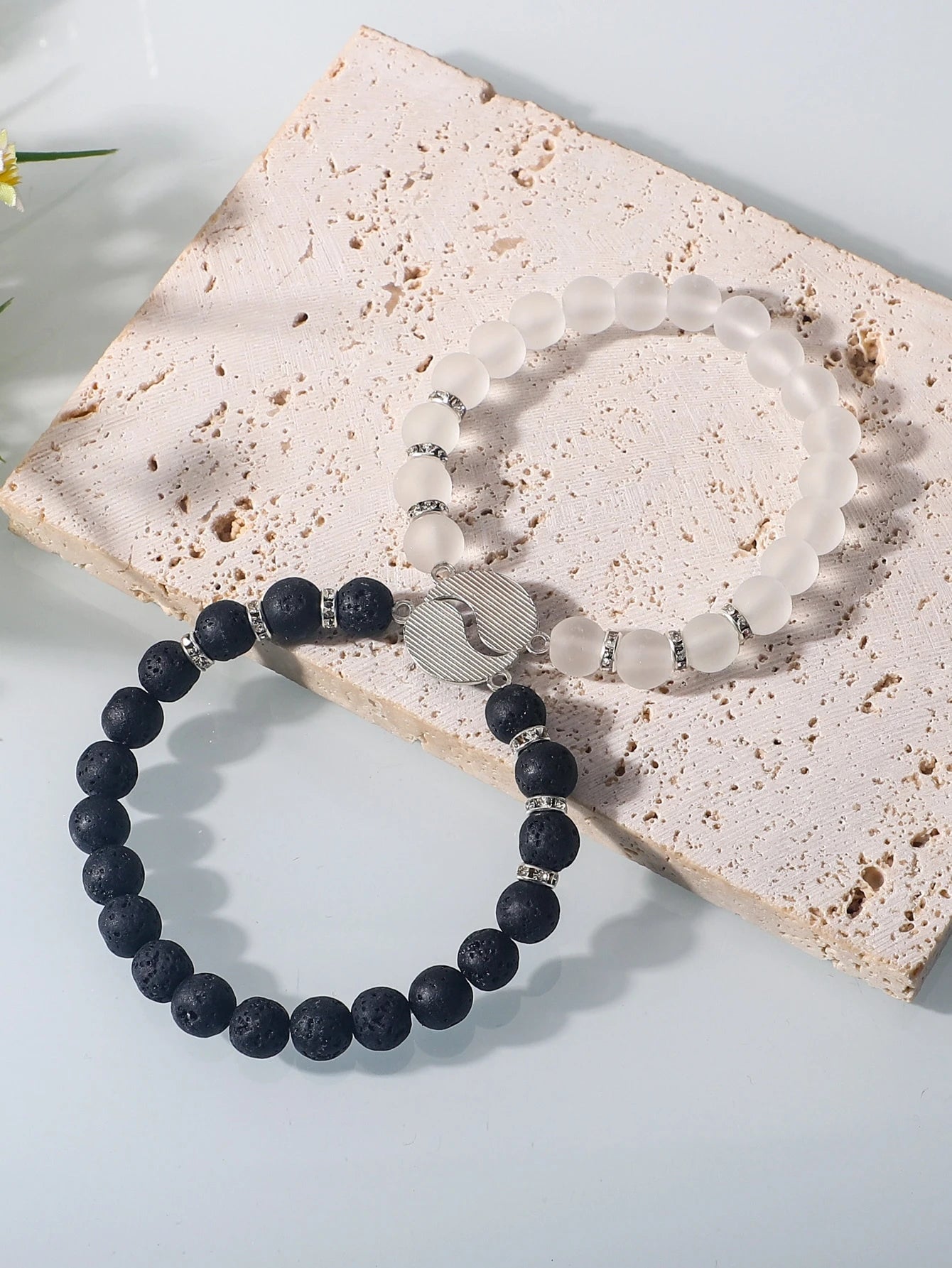 Men's 2pcs/set Fashion Tai Chi Decor Beaded Bracelet For Couple For Daily Decoration, For Jewelry Gift And Party