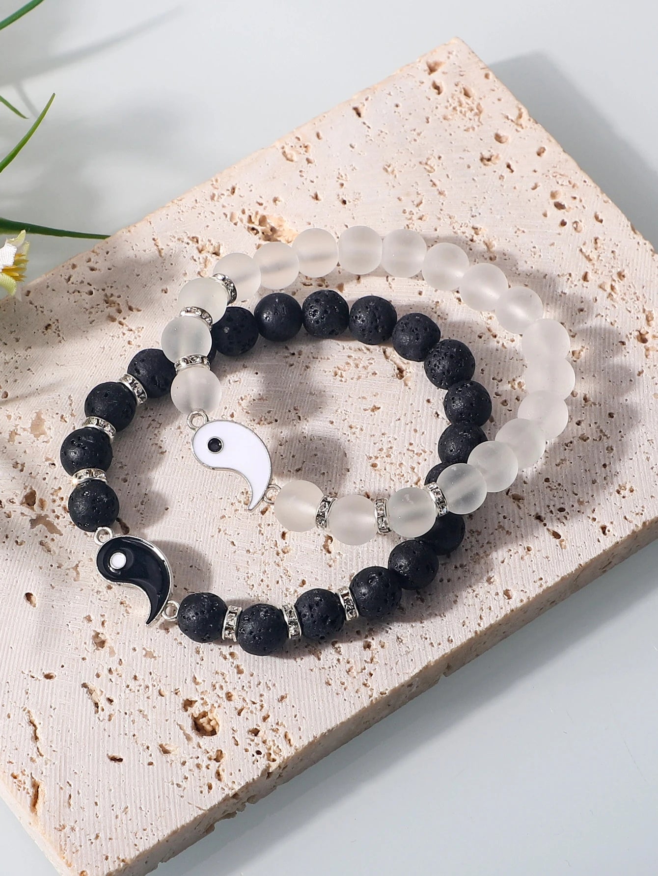 Men's 2pcs/set Fashion Tai Chi Decor Beaded Bracelet For Couple For Daily Decoration, For Jewelry Gift And Party