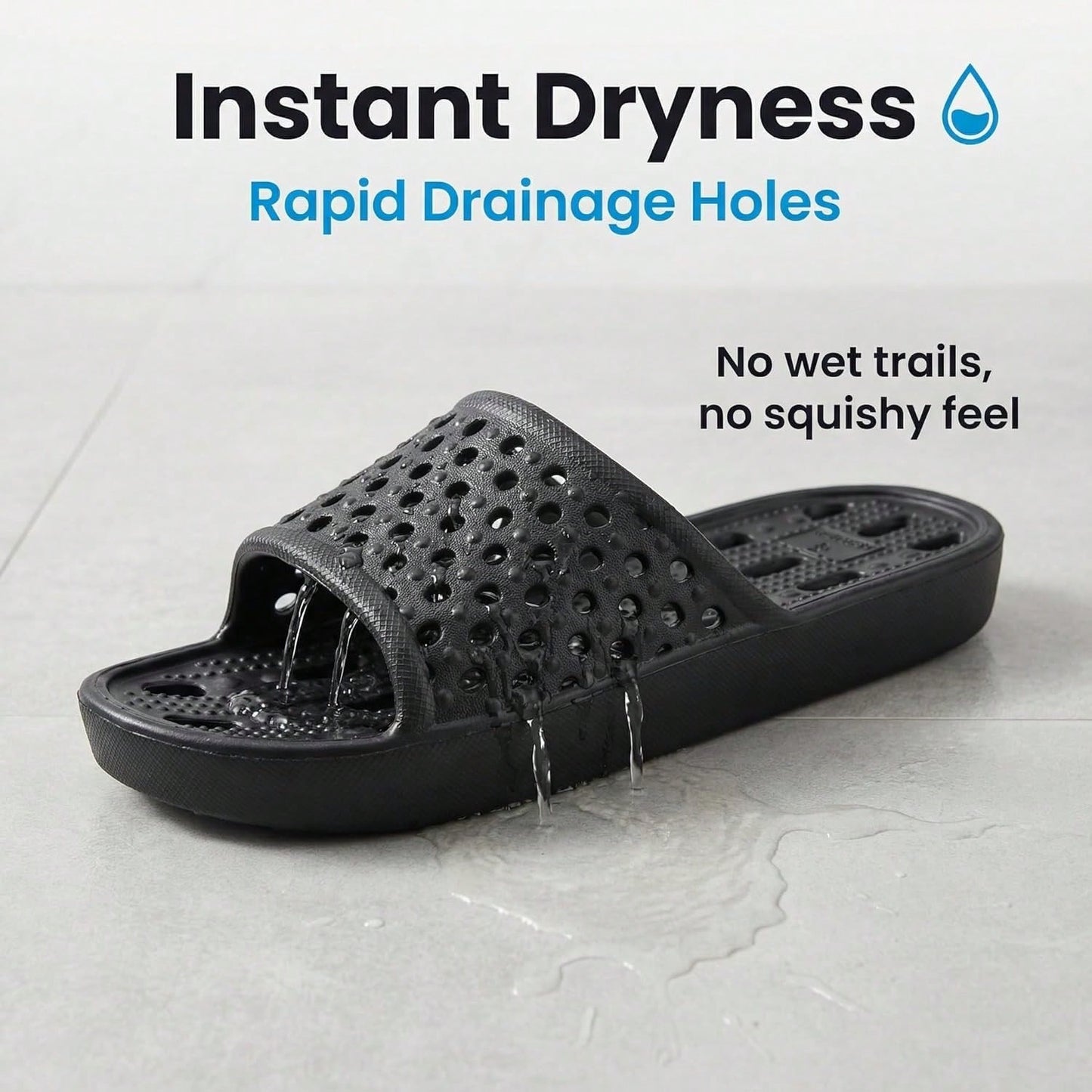 Men's And Women's Shower Shoes, Non-Slip Quick-Dry Bathroom Slippers With Drainage Holes, Lightweight Sandals For Swimming Pools, Gyms, Bathrooms, And College Dormitories