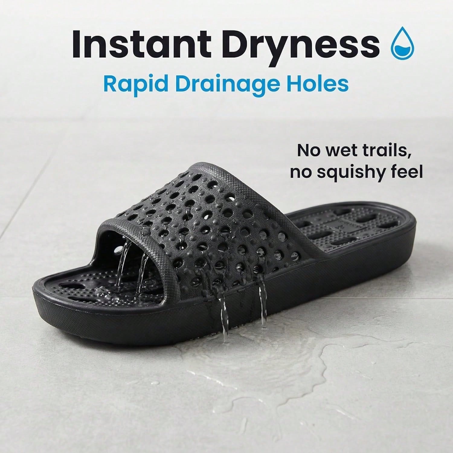 Men's And Women's Shower Shoes, Non-Slip Quick-Dry Bathroom Slippers With Drainage Holes, Lightweight Sandals For Swimming Pools, Gyms, Bathrooms, And College Dormitories