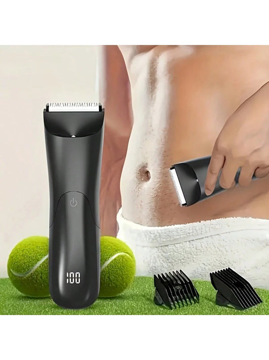 Men's Body Hair Trimmer, Electric Shaver, Electric Intimate & Hair Trimmer, Ceramic Blade Men's Hygiene Shaving Trimmer, Full Body Grooming