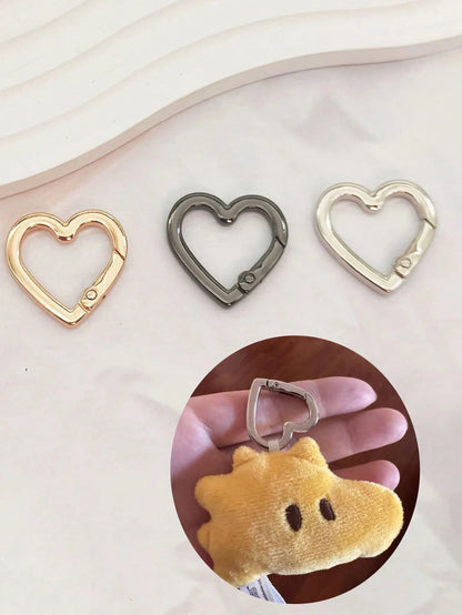 Metal Heart-Shaped Ring Buckle, Spring Clasp For Bag, Clothing Accessory