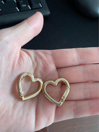 Metal Heart-Shaped Ring Buckle, Spring Clasp For Bag, Clothing Accessory