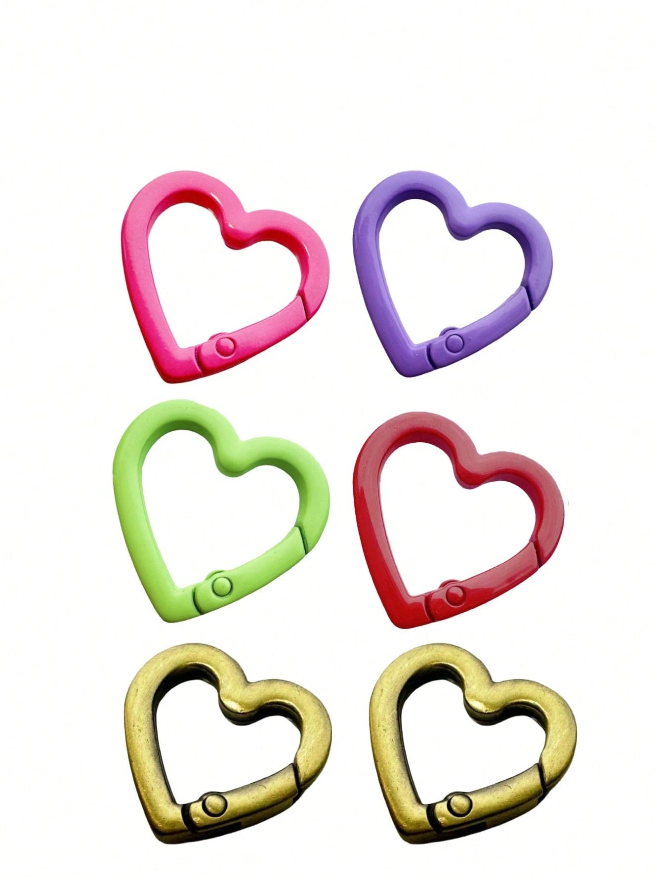 Metal Heart-Shaped Ring Buckle, Spring Clasp For Bag, Clothing Accessory