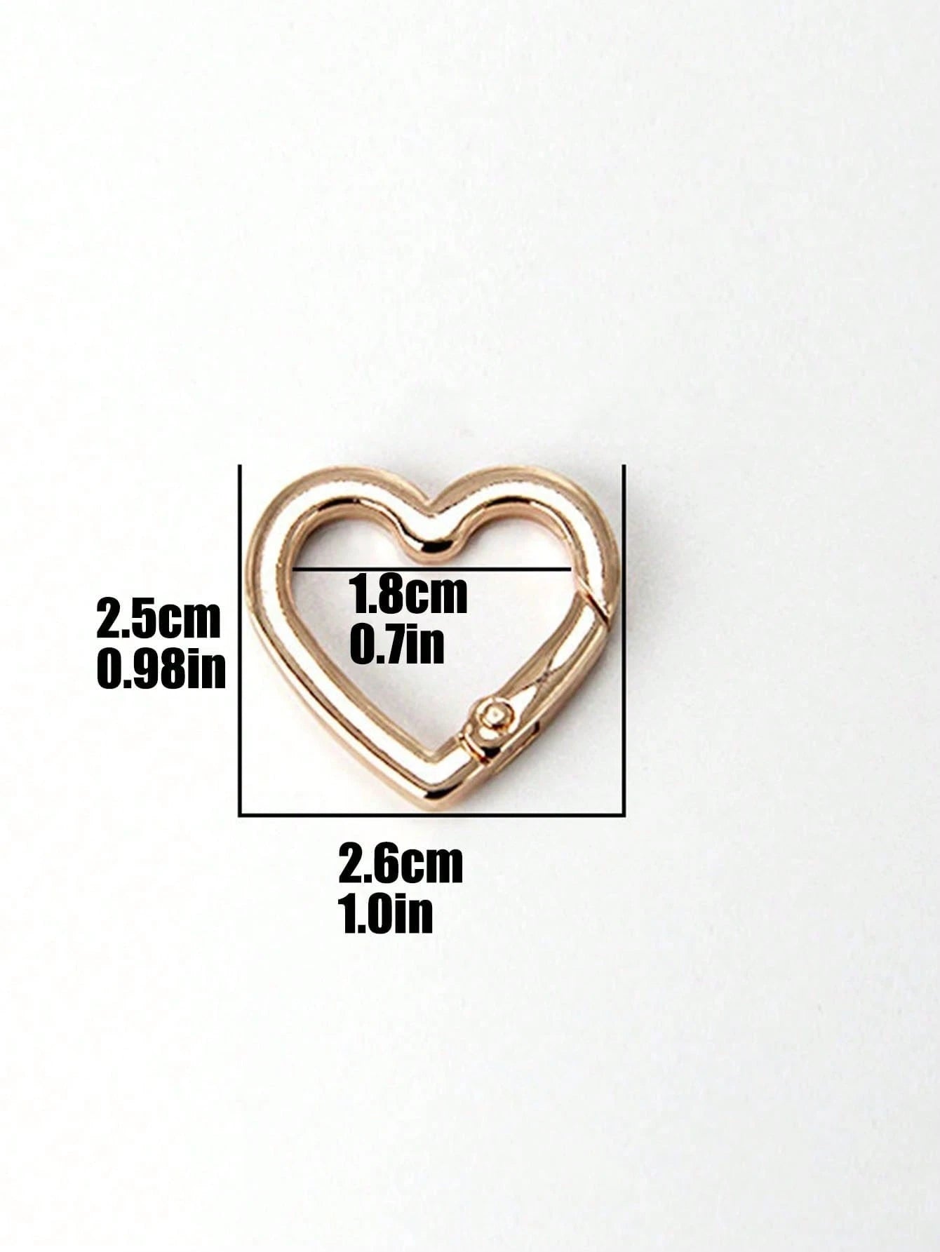 Metal Heart-Shaped Ring Buckle, Spring Clasp For Bag, Clothing Accessory