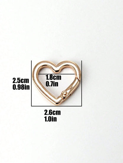 Metal Heart-Shaped Ring Buckle, Spring Clasp For Bag, Clothing Accessory