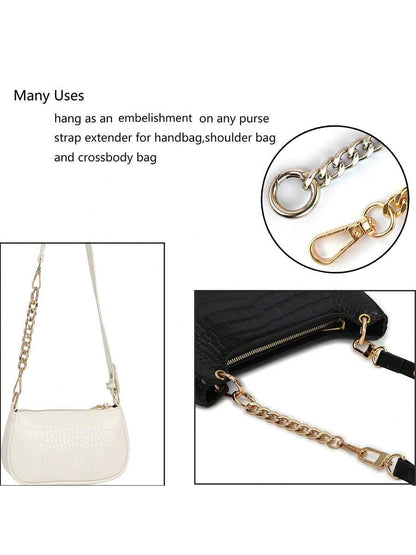 Metal Wallet Chain Strap Extension Accessory Pendant, Extended Crossbody Bag Shoulder Strap, Small Bag Chain Extension Accessory