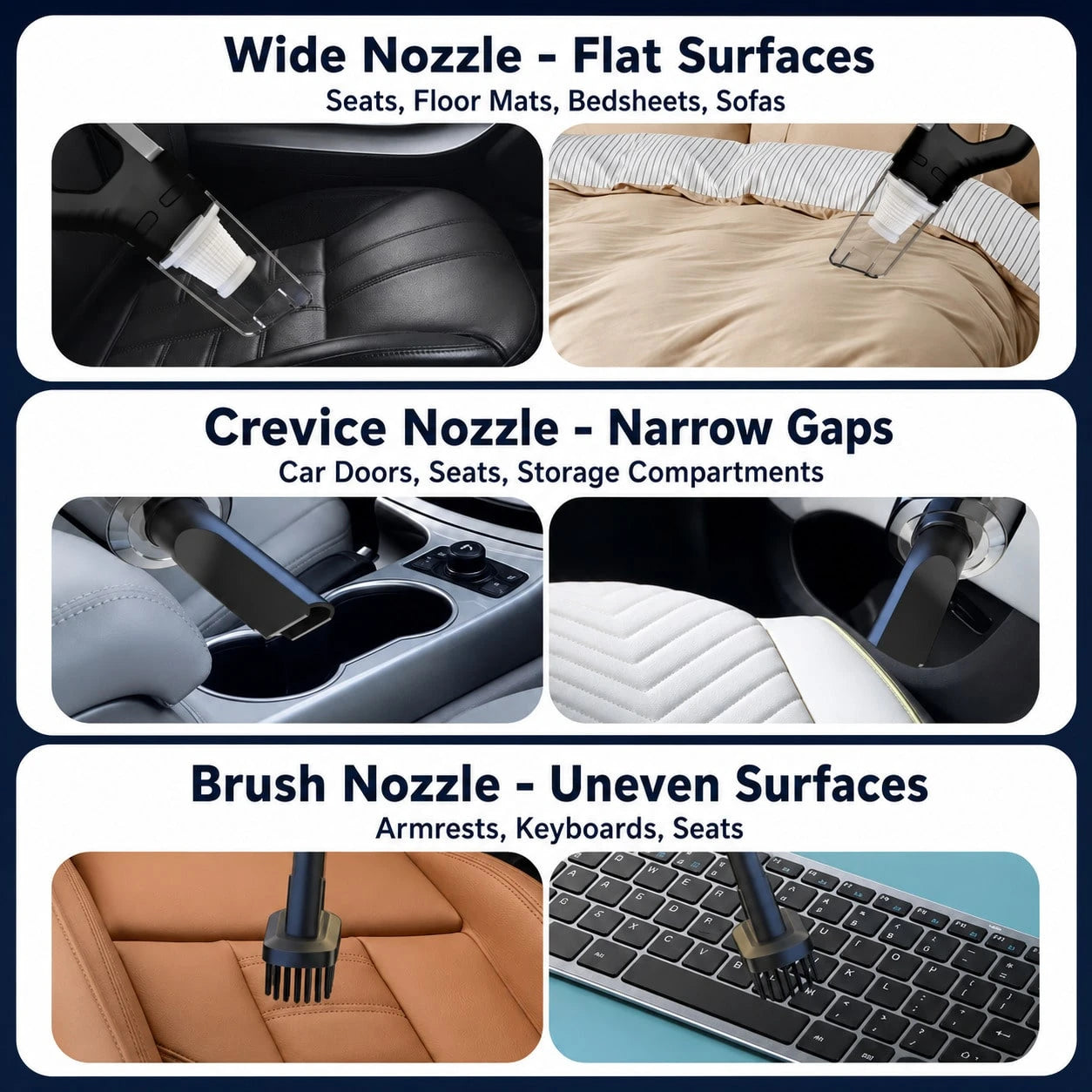 Mini Car Vacuum Cleaner USB Rechargeable, Cordless Handheld Portable Vacuum For Car Interior Dust Hair Cleaning, Home & Car Dual Use