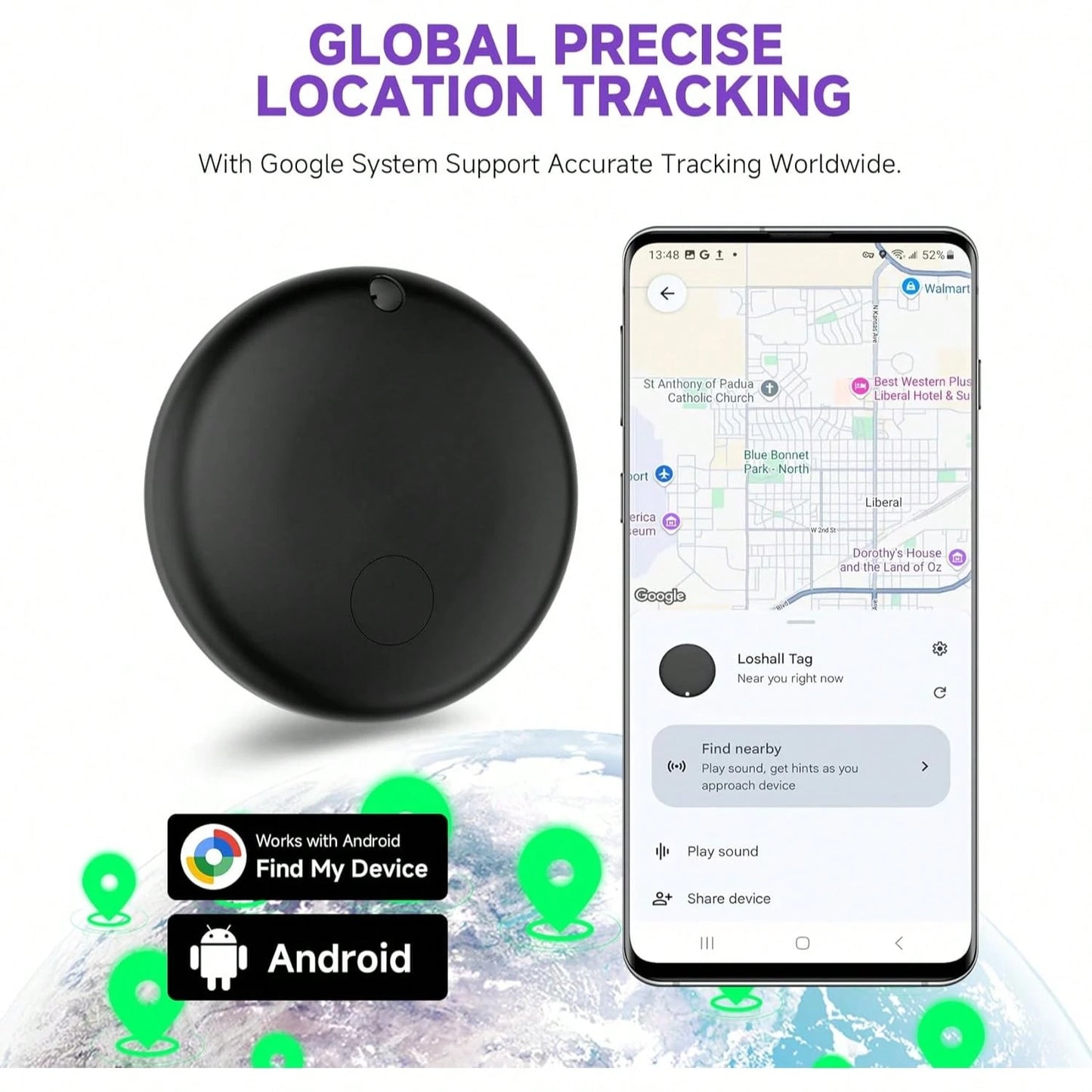 Mini GPS Tracker, 1 Count Car GPS Tracker With Weatherproof Magnetic Case, Batteries Powered Hidden Car Tracking Device