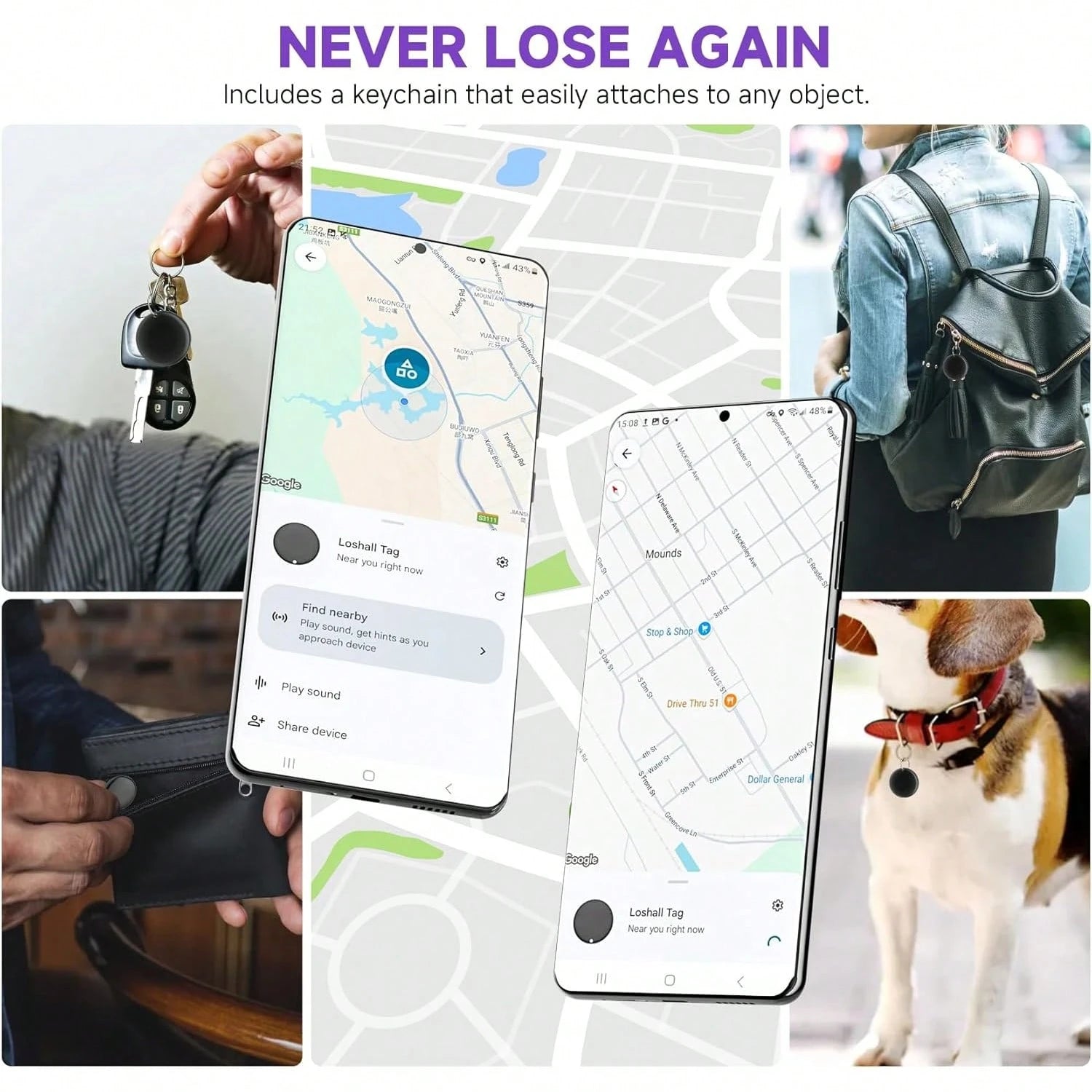 Mini GPS Tracker, 1 Count Car GPS Tracker With Weatherproof Magnetic Case, Batteries Powered Hidden Car Tracking Device