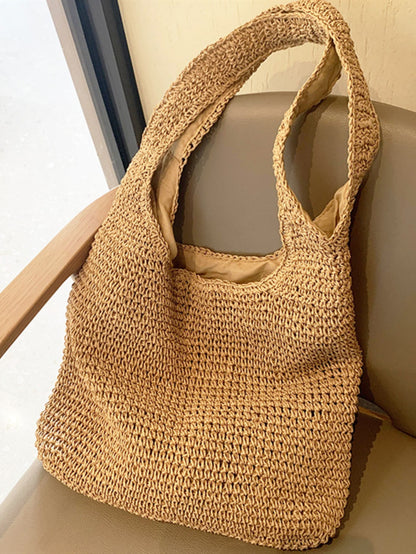 Minimalist Hollow Out Detail Straw Bag,Mothers Day Gift For Mom, Beach Essentials Women Bags For Vacation & Holidayback To School,Classic Casual, Suitable For Teen Girls Women College Studentsvacation